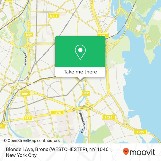 Blondell Ave, Bronx (WESTCHESTER), NY 10461 map