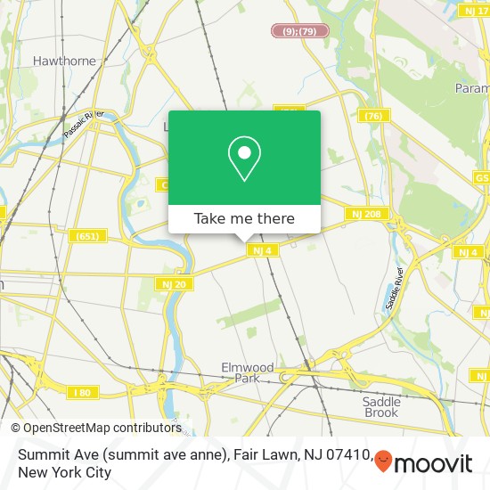 Summit Ave (summit ave anne), Fair Lawn, NJ 07410 map