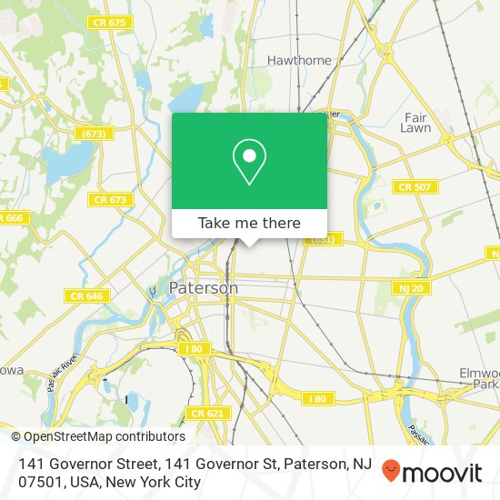 141 Governor Street, 141 Governor St, Paterson, NJ 07501, USA map