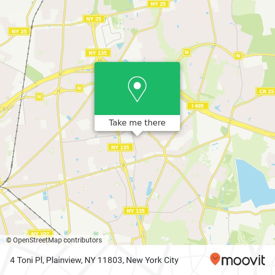 Mapa de 4 Toni Pl, Plainview, NY 11803