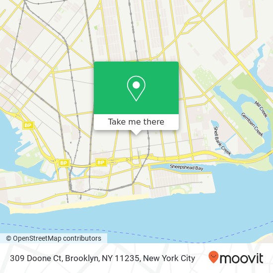 Mapa de 309 Doone Ct, Brooklyn, NY 11235