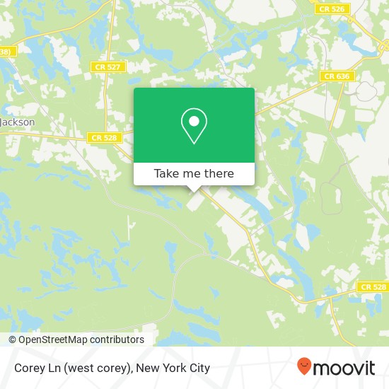 Mapa de Corey Ln (west corey), Jackson, NJ 08527