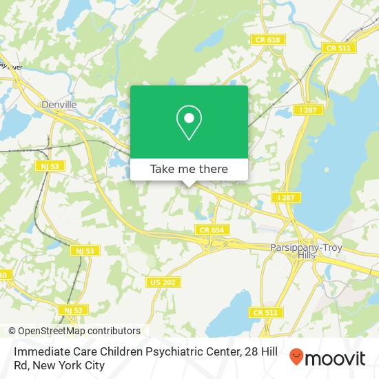 Mapa de Immediate Care Children Psychiatric Center, 28 Hill Rd