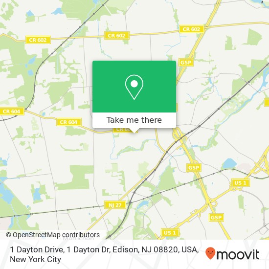 Mapa de 1 Dayton Drive, 1 Dayton Dr, Edison, NJ 08820, USA
