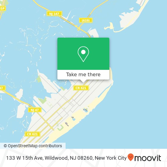 Mapa de 133 W 15th Ave, Wildwood, NJ 08260