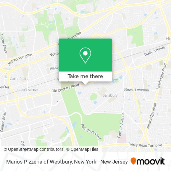 Marios Pizzeria of Westbury map