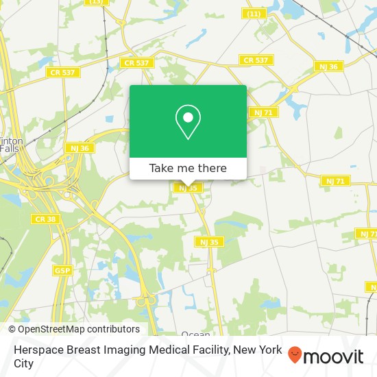 Herspace Breast Imaging Medical Facility map