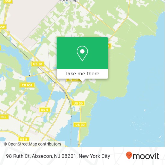 Mapa de 98 Ruth Ct, Absecon, NJ 08201