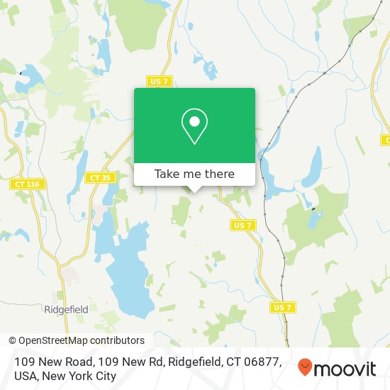 Mapa de 109 New Road, 109 New Rd, Ridgefield, CT 06877, USA