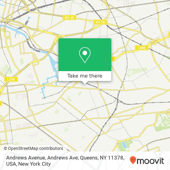 Mapa de Andrews Avenue, Andrews Ave, Queens, NY 11378, USA