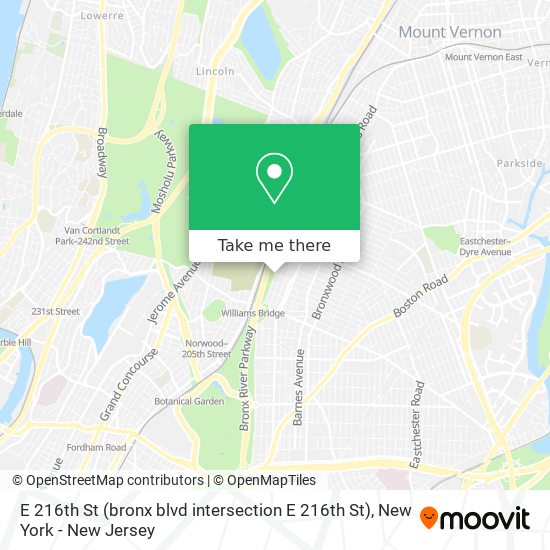 Mapa de E 216th St (bronx blvd intersection E 216th St)