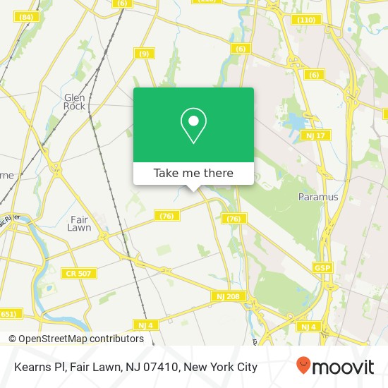 Mapa de Kearns Pl, Fair Lawn, NJ 07410