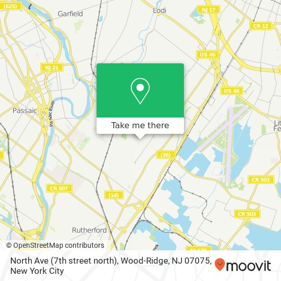 North Ave (7th street north), Wood-Ridge, NJ 07075 map