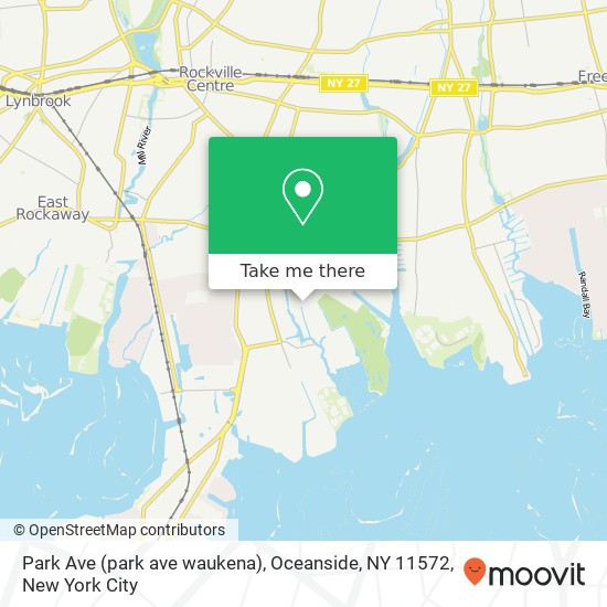 Mapa de Park Ave (park ave waukena), Oceanside, NY 11572