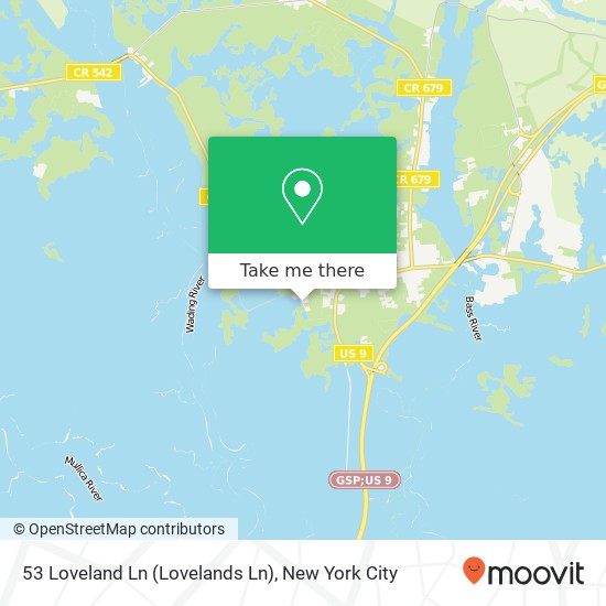 Mapa de 53 Loveland Ln (Lovelands Ln), Tuckerton, NJ 08087