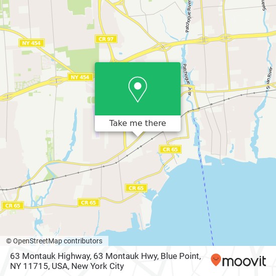 Mapa de 63 Montauk Highway, 63 Montauk Hwy, Blue Point, NY 11715, USA