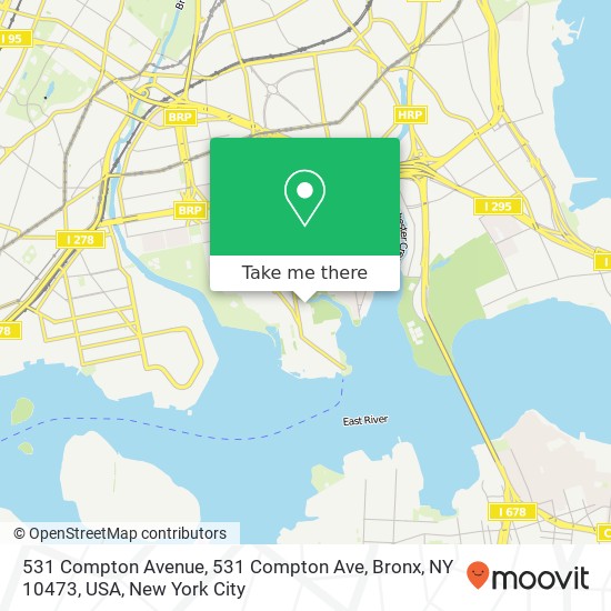 Mapa de 531 Compton Avenue, 531 Compton Ave, Bronx, NY 10473, USA