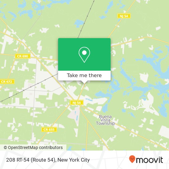 Mapa de 208 RT-54 (Route 54), Buena, NJ 08310