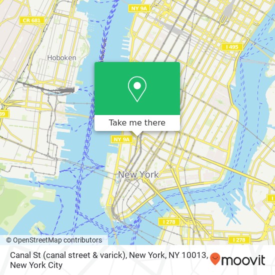 Mapa de Canal St (canal street & varick), New York, NY 10013