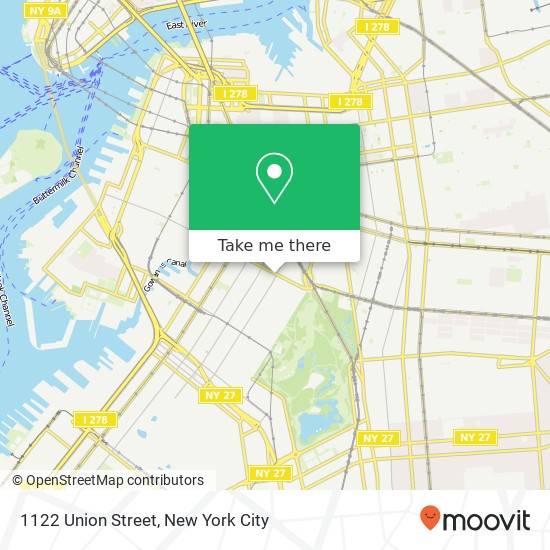 Mapa de 1122 Union Street, 1122 Union St, Brooklyn, NY 11215, USA