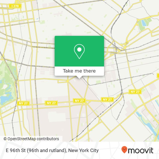 Mapa de E 96th St (96th and rutland), Brooklyn, NY 11212