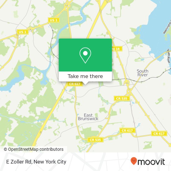Mapa de E Zoller Rd, East Brunswick, NJ 08816