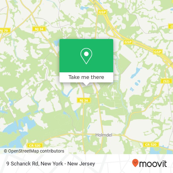 Mapa de 9 Schanck Rd, Holmdel, NJ 07733