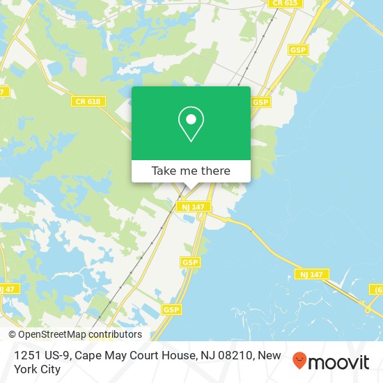 Mapa de 1251 US-9, Cape May Court House, NJ 08210