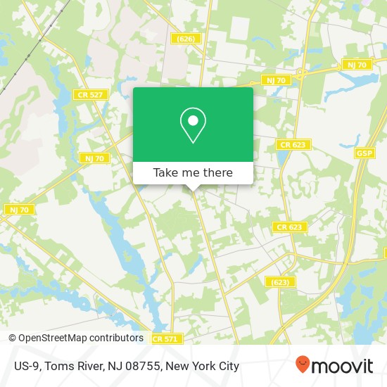 Mapa de US-9, Toms River, NJ 08755