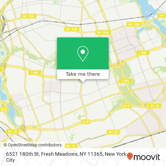 Mapa de 6521 180th St, Fresh Meadows, NY 11365