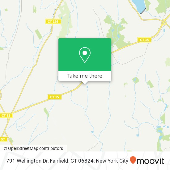 Mapa de 791 Wellington Dr, Fairfield, CT 06824