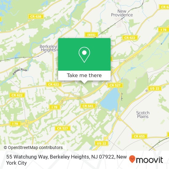 55 Watchung Way, Berkeley Heights, NJ 07922 map