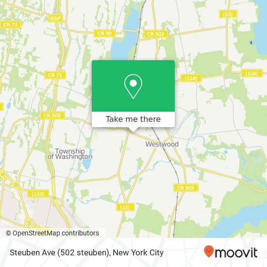 Mapa de Steuben Ave (502 steuben), Westwood, NJ 07675