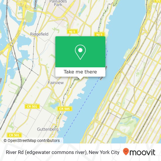 Mapa de River Rd (edgewater commons river), Edgewater, NJ 07020