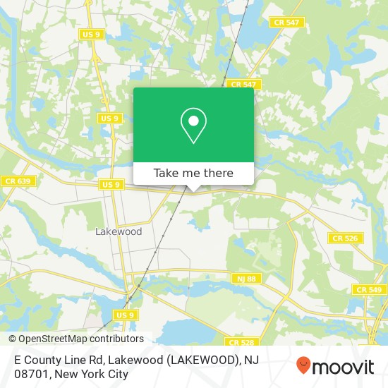 E County Line Rd, Lakewood (LAKEWOOD), NJ 08701 map