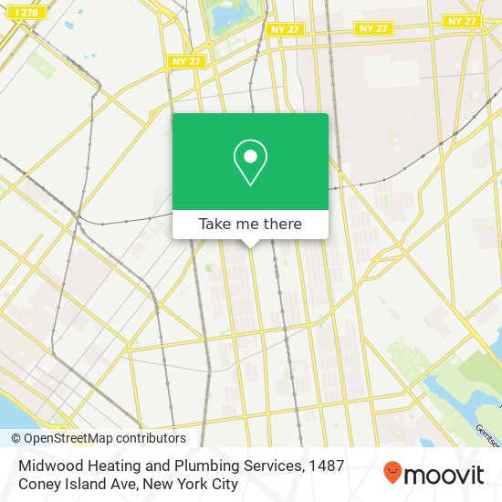 Mapa de Midwood Heating and Plumbing Services, 1487 Coney Island Ave