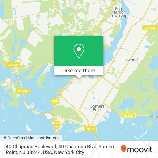 40 Chapman Boulevard, 40 Chapman Blvd, Somers Point, NJ 08244, USA map