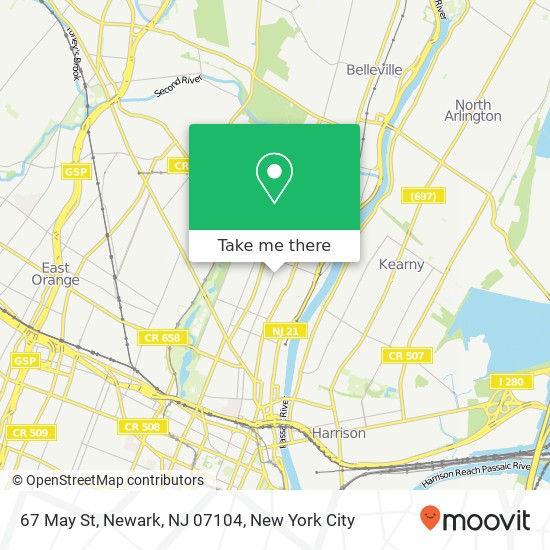 Mapa de 67 May St, Newark, NJ 07104