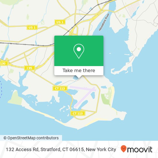 Mapa de 132 Access Rd, Stratford, CT 06615