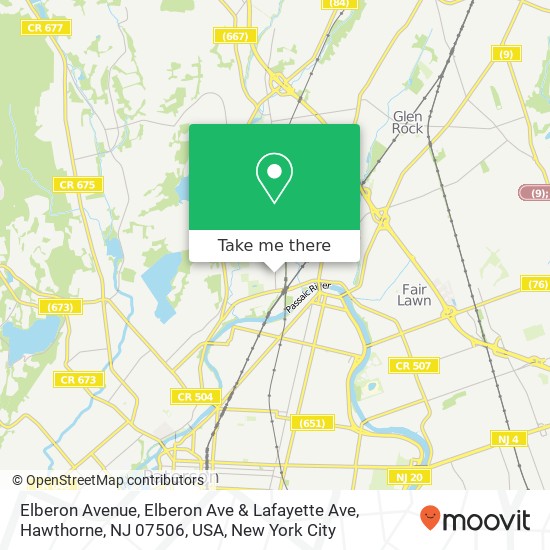 Elberon Avenue, Elberon Ave & Lafayette Ave, Hawthorne, NJ 07506, USA map