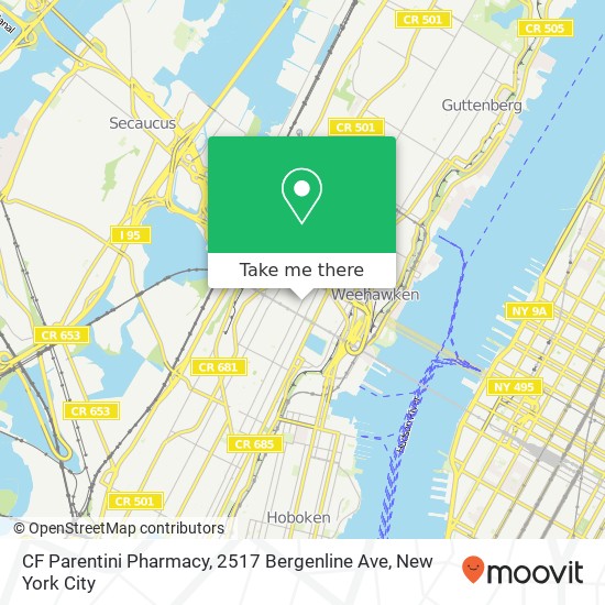 Mapa de CF Parentini Pharmacy, 2517 Bergenline Ave