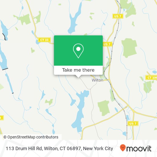 Mapa de 113 Drum Hill Rd, Wilton, CT 06897