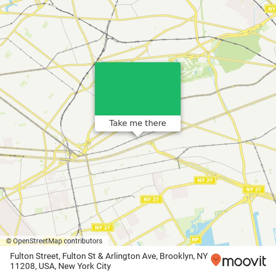 Mapa de Fulton Street, Fulton St & Arlington Ave, Brooklyn, NY 11208, USA