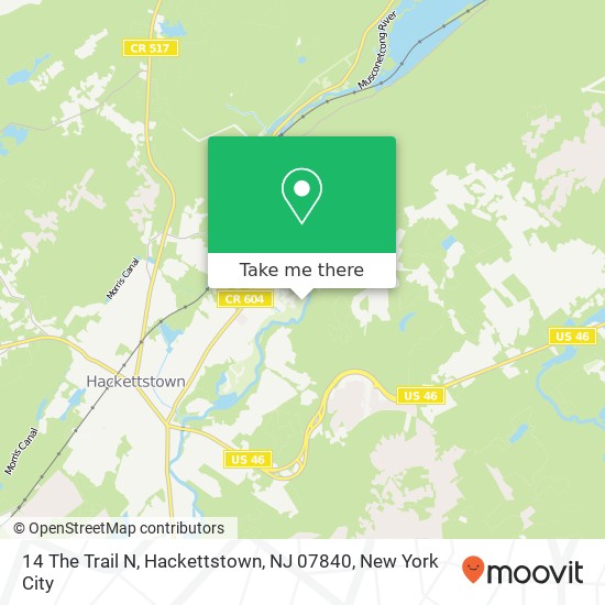 Mapa de 14 The Trail N, Hackettstown, NJ 07840