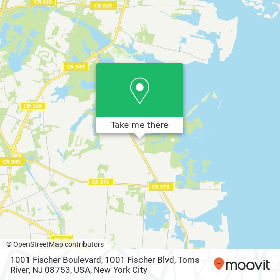 1001 Fischer Boulevard, 1001 Fischer Blvd, Toms River, NJ 08753, USA map