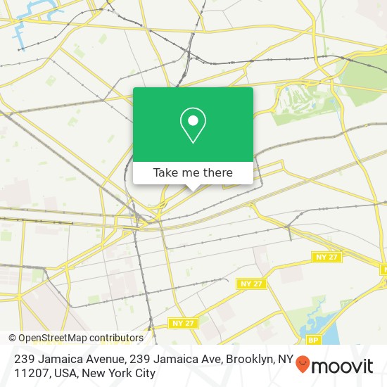 Mapa de 239 Jamaica Avenue, 239 Jamaica Ave, Brooklyn, NY 11207, USA