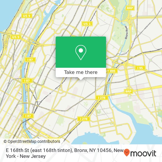 E 168th St (east 168th tinton), Bronx, NY 10456 map