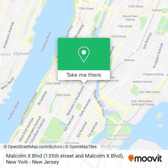 Mapa de Malcolm X Blvd (135th street and Malcolm X Blvd)