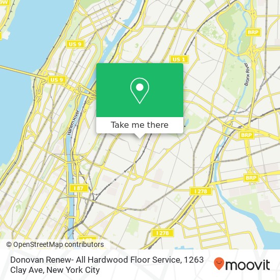 Mapa de Donovan Renew- All Hardwood Floor Service, 1263 Clay Ave