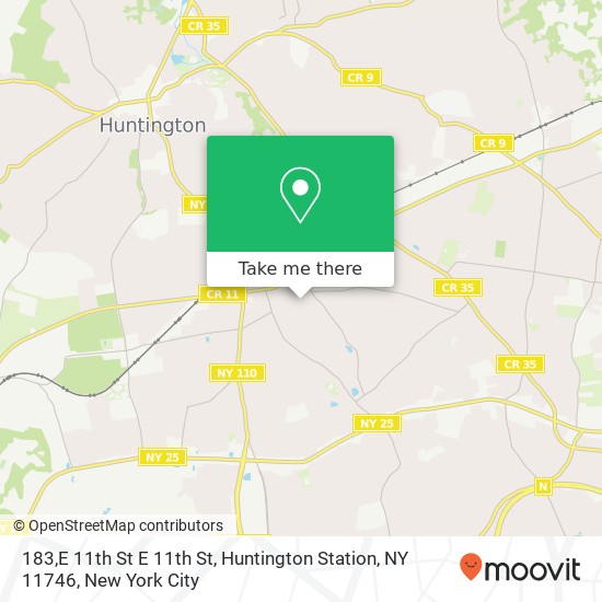 Mapa de 183,E 11th St E 11th St, Huntington Station, NY 11746